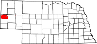 Nebraska map highlighting Scotts Bluff County